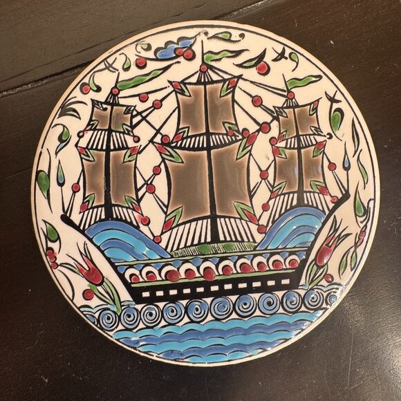 Nassos Ceramic Tile Coasters, Set of 7 - Picture 6 of 12